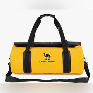 CAMEL CROWN Yellow WATERPROOF SPORTS BAG DUFFEL WEEKENDER 30L WSHOULDERSTRAP NWT